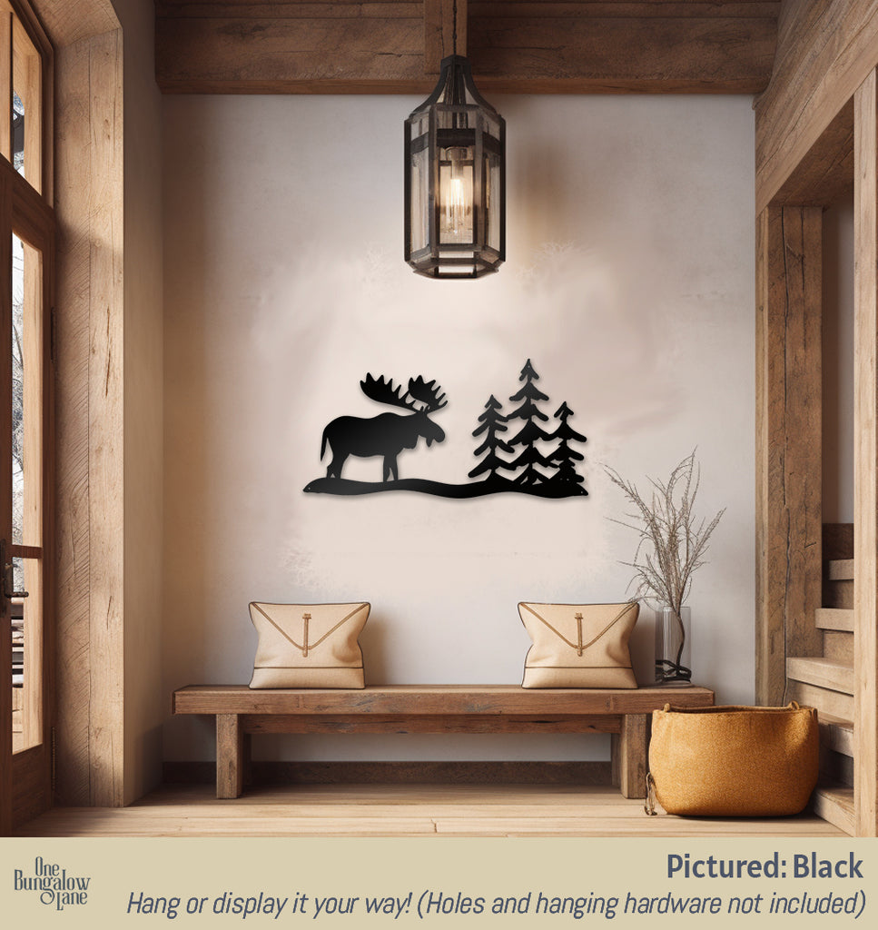 Moose & Trees Metal Wall Art