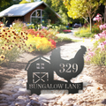 Chicken Metal Address Sign