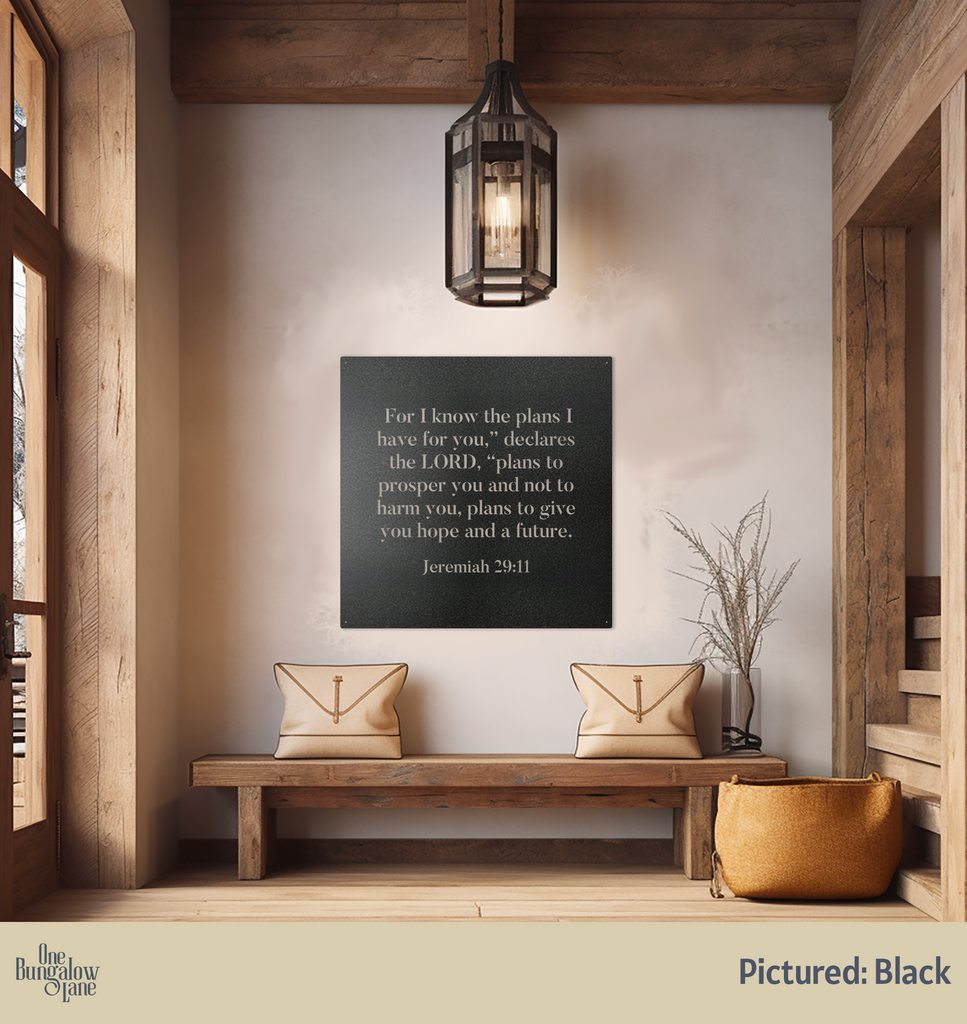 Square Bible Verse Metal Sign - Classic