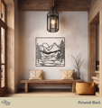 Mountain Range with Bear Metal Wall Art