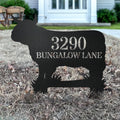 Highland Cattle Shaped Metal Address Sign