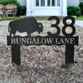 Bison Metal Address Sign