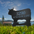 Highland Cattle Shaped Metal Address Sign