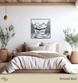 Mountain Range with Bear Metal Wall Art