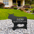 Highland Cattle Shaped Metal Address Sign