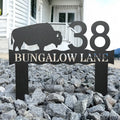 Bison Metal Address Sign