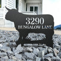 Highland Cattle Shaped Metal Address Sign