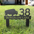 Bison Metal Address Sign