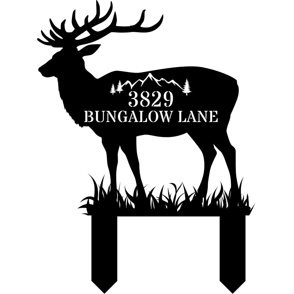 Deer Shaped Metal Address Sign