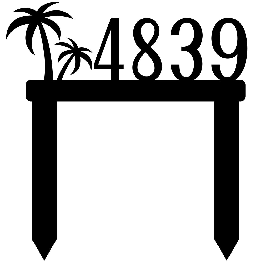 Palm Trees Metal Address Sign
