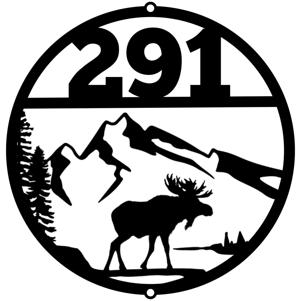 Moose Metal Address Sign