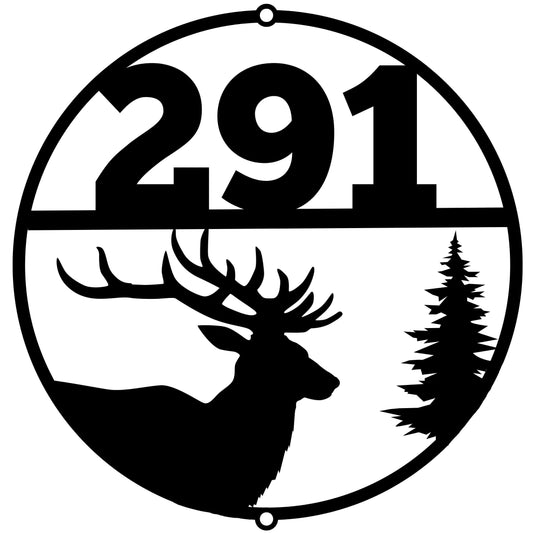 Deer Metal Address Sign