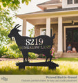 Goat Shaped Metal Address Sign My Store