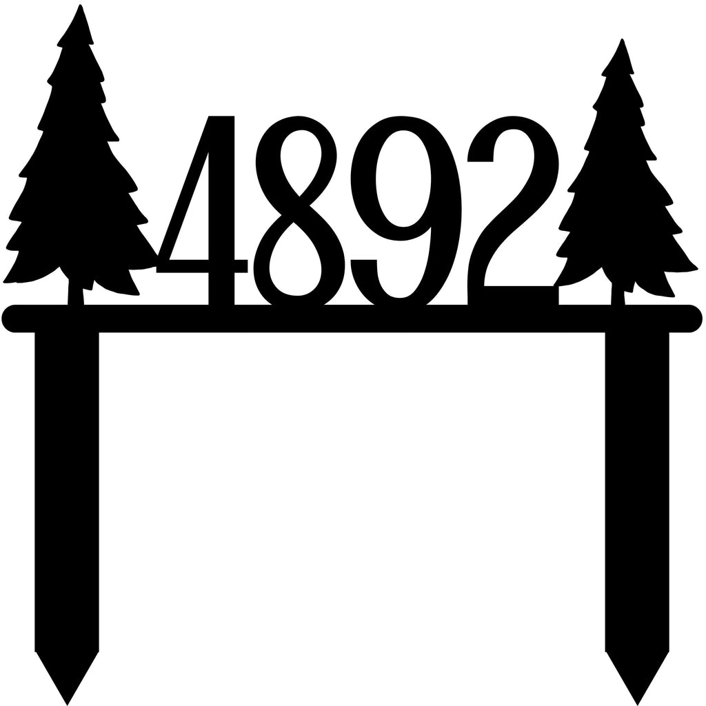 Pine Trees Metal Address Sign