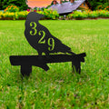 Raven on Log Metal Address Sign