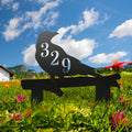 Raven on Log Metal Address Sign