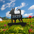 Chihuahua Dog Shaped Metal Address Sign