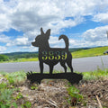 Chihuahua Dog Shaped Metal Address Sign