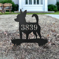 Chihuahua Dog Shaped Metal Address Sign