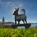 Chihuahua Dog Shaped Metal Address Sign