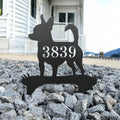 Chihuahua Dog Shaped Metal Address Sign