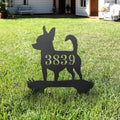 Chihuahua Dog Shaped Metal Address Sign