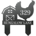 Chicken Metal Address Sign