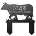 Cow Shaped Metal Address Sign