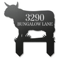 Highland Cattle Shaped Metal Address Sign