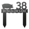 Pig Metal Address Sign