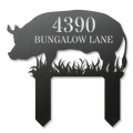 Pig Shaped Metal Address Sign