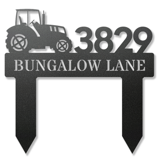 Tractor Metal Address Sign