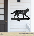 Cat Shaped Metal Address Sign