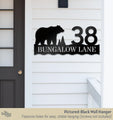 Bear & Trees Metal Address Sign