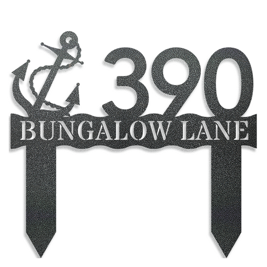 Anchor Metal Address Sign