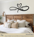 Custom Infinity Heart With Names & Date Metal Decor One Bungalow Lane