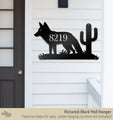 Coyote and Cactus Metal Address Sign One Bungalow Lane