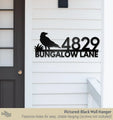 Raven Metal Address Sign One Bungalow Lane