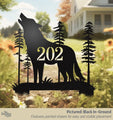 Howling Wolf Metal Address Sign One Bungalow Lane