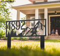 Mountain & Pine Metal Address Sign One Bungalow Lane